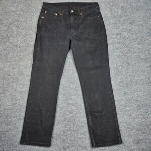 Levis 514 Jeans 32(34)x30 Slim Straight Fit Black Denim Dark Wash Stretch Casual